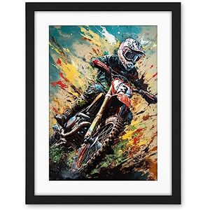 Artery8 Motocross Race Sport Driver Action Shot Painting Artwork Framed Wall Art Print 18X24 Inch Artery8 Motocross Race Sport Driver Action Shot Painting Artwork Framed Wall Art Print 18X24 Inch