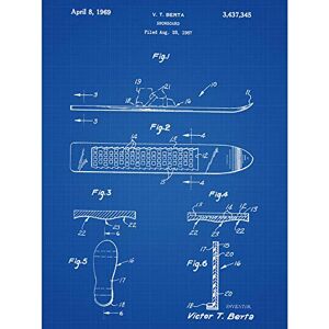 Artery8 Berta Snowboard Classic Sports Games Winter 1969 Patent Plan Art Print Canvas Premium Wall Decor Poster Mural Artery8 Berta Snowboard Classic Sports Games Winter 1969 Patent Plan Art Print Canvas Premium Wall Decor Poster Mural