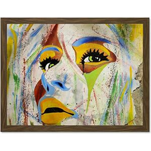 Fine Art Prints Graffiti Woman Face Multicolour Large Brown Framed Art Print Wall Poster 18x24 inch Fine Art Prints Graffiti Woman Face Multicolour Large Brown Framed Art Print Wall Poster 18x24 inch