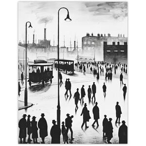 Artery8 Industrial City Scene 1930s Drawing British Town Living Room Extra Large XL Wall Art Poster Print Artery8 Industrial City Scene 1930s Drawing British Town Living Room Extra Large XL Wall Art Poster Print