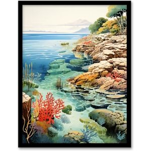 Artery8 Great Barrier Reef Watercolour Painting Australia Bright Coral Garden Seascape Artwork Framed Wall Art Print A4 Artery8 Great Barrier Reef Watercolour Painting Australia Bright Coral Garden Seascape Artwork Framed Wall Art Print A4