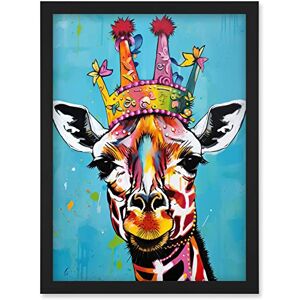 Artery8 Giraffe Wearing Princess Crown Modern Folk Art Artwork Framed Wall Art Print A4 Artery8 Giraffe Wearing Princess Crown Modern Folk Art Artwork Framed Wall Art Print A4