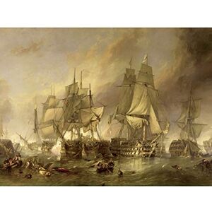 Artery8 Stanfield The Battle Of Trafalgar Painting Premium Wall Art Canvas Print 18X24 Inch Artery8 Stanfield The Battle Of Trafalgar Painting Premium Wall Art Canvas Print 18X24 Inch