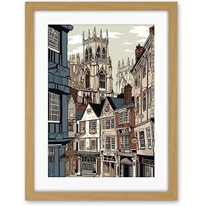 Artery8 Shambles Street Cityscape with York Minster Towers Artwork Framed Wall Art Print 18X24 Inch Artery8 Shambles Street Cityscape with York Minster Towers Artwork Framed Wall Art Print 18X24 Inch