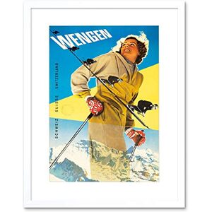 Wee Blue Coo Travel Winter Sport Wengen Resort Switzerland Snow Alp Framed Wall Art Print Wee Blue Coo Travel Winter Sport Wengen Resort Switzerland Snow Alp Framed Wall Art Print