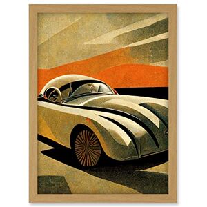 Doppelganger33 LTD Art Deco Vintage Sports Car Sunset Illustration Artwork Framed A3 Wall Art Print Doppelganger33 LTD Art Deco Vintage Sports Car Sunset Illustration Artwork Framed A3 Wall Art Print