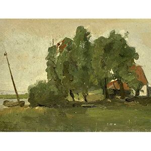 Artery8 Breitner Farmstead Landscape Trees Painting Premium Wall Art Canvas Print 18X24 Inch Artery8 Breitner Farmstead Landscape Trees Painting Premium Wall Art Canvas Print 18X24 Inch
