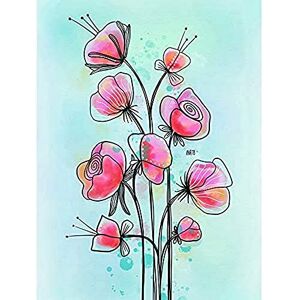 Artery8 Abstract Flowers Colourful Watercolour Painting Unframed Wall Art Print Poster Home Decor Premium Artery8 Abstract Flowers Colourful Watercolour Painting Unframed Wall Art Print Poster Home Decor Premium