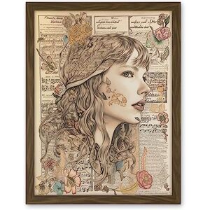 Artery8 Upcycled Music Book Page Singer Portrait Illustration Artwork Framed Wall Art Print 18X24 Inch Artery8 Upcycled Music Book Page Singer Portrait Illustration Artwork Framed Wall Art Print 18X24 Inch