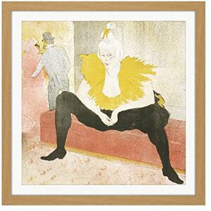 Artery8 Toulouse-Lautrec Clowness Mademoiselle Cha-U-Ka-O Painting Square Wooden Framed Wall Art Print Picture 16X16 Inch Artery8 Toulouse-Lautrec Clowness Mademoiselle Cha-U-Ka-O Painting Square Wooden Framed Wall Art Print Picture 16X16 Inch