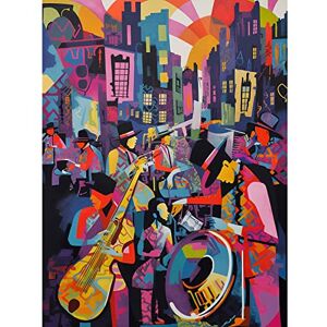 Artery8 New Orleans Jazz Festival Street Musicians Playing Music City at Sunset Abstract Modern Painting Extra Large XL Wall Art Poster Print Artery8 New Orleans Jazz Festival Street Musicians Playing Music City at Sunset Abstract Modern Painting Extra Large XL Wall Art Poster Print