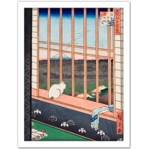 Fine Art Prints Hiroshige Asakusa Fields 100 Views Edo Cat Vintage Japanese Painting Large Framed Art Print Poster Wall Decor 18x24 in Fine Art Prints Hiroshige Asakusa Fields 100 Views Edo Cat Vintage Japanese Painting Large Framed Art Print Poster Wall Decor 18x24 in