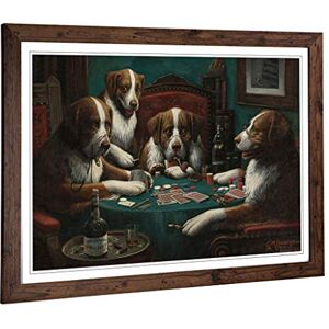 Big Box Art Framed Print of Cassius Marcellus Coolidge Dogs Playing Poker Design Wall Art Picture Home Decor for Kitchen, Living Room, Bedroom, Hallway, Walnut, A2 / 24.5x18 Inch / 62x45cm Big Box Art Framed Print of Cassius Marcellus Coolidge Dogs Playing Poker Design Wall Art Picture Home Decor for Kitchen, Living Room, Bedroom, Hallway, Walnut, A2 / 24.5x18 Inch / 62x45cm