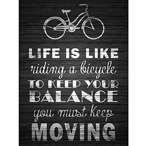 Wee Blue Coo Life Like Riding Bicycle Wood B&W Quote Motivation Typography Art Print Poster Wall Decor 12X16 Inch Wee Blue Coo Life Like Riding Bicycle Wood B&W Quote Motivation Typography Art Print Poster Wall Decor 12X16 Inch