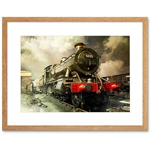 Wee Blue Coo Steam Train Vintage Colour Art Framed Wall Art Print Wee Blue Coo Steam Train Vintage Colour Art Framed Wall Art Print