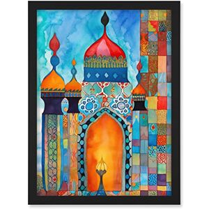 Artery8 Abstract Islamic Mosque Entrance Prayer Folk Art Artwork Framed A3 Wall Art Print Artery8 Abstract Islamic Mosque Entrance Prayer Folk Art Artwork Framed A3 Wall Art Print