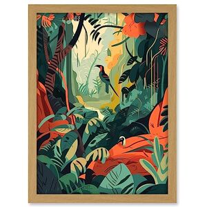Artery8 Amazon Rainforest Diverse Flora and Tropical Birds Artwork Framed A3 Wall Art Print Artery8 Amazon Rainforest Diverse Flora and Tropical Birds Artwork Framed A3 Wall Art Print