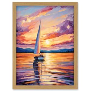Artery8 Sunset Sailing Vibrant Oil Painting Orange Purple Blue Bathroom Artwork Sail Boat Seascape Artwork Framed Wall Art Print A4 Artery8 Sunset Sailing Vibrant Oil Painting Orange Purple Blue Bathroom Artwork Sail Boat Seascape Artwork Framed Wall Art Print A4