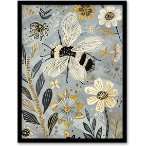 Artery8 Spring Flower Honey Bee Rustic Floral Design Living Room Artwork Framed Wall Art Print A4 Artery8 Spring Flower Honey Bee Rustic Floral Design Living Room Artwork Framed Wall Art Print A4