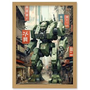 Artery8 Mecha Robot in City Street Anime Sci-Fi Artwork Red Green Giant Humanoid Machine Fantasy Science Fiction Artwork Framed Wall Art Print A4 Artery8 Mecha Robot in City Street Anime Sci-Fi Artwork Red Green Giant Humanoid Machine Fantasy Science Fiction Artwork Framed Wall Art Print A4