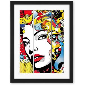 Artery8 Teen Girl Comic Book Style Vibrant Patterns Abstract Triptych Portrait Bedroom Artwork Framed Wall Art Print 18X24 Inch Artery8 Teen Girl Comic Book Style Vibrant Patterns Abstract Triptych Portrait Bedroom Artwork Framed Wall Art Print 18X24 Inch