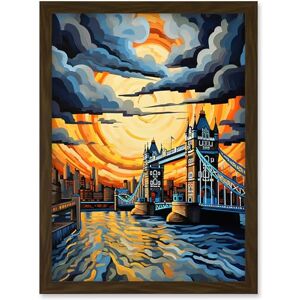 Artery8 London Tower Bridge Dramatic Sunset Vibrant Artwork Blue Orange River Thames England Cloudy Sky Artwork Framed Wall Art Print A4 Artery8 London Tower Bridge Dramatic Sunset Vibrant Artwork Blue Orange River Thames England Cloudy Sky Artwork Framed Wall Art Print A4