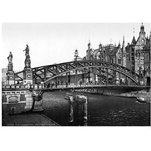 Wee Blue Coo Vintage Photo Brooks Bridge Hamburg Germany Wall Art Print Wee Blue Coo Vintage Photo Brooks Bridge Hamburg Germany Wall Art Print