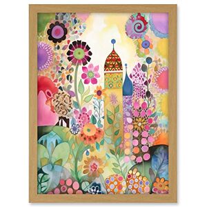 Artery8 Countryside Garden Flowers In Spring Folk Art Watercolour Painting Artwork Framed A3 Wall Art Print Artery8 Countryside Garden Flowers In Spring Folk Art Watercolour Painting Artwork Framed A3 Wall Art Print