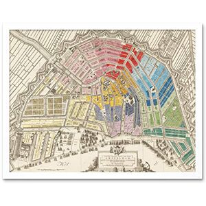 Artery8 Old Map Amsterdam Distribution Of National Guard Art Print Framed Poster Wall Decor 12x16 inch Artery8 Old Map Amsterdam Distribution Of National Guard Art Print Framed Poster Wall Decor 12x16 inch