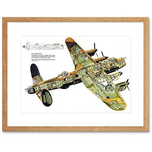 Wee Blue Coo War Drawing Plane Bomber Avro Lancaster Cutaway WWII UK Framed Wall Art Print Wee Blue Coo War Drawing Plane Bomber Avro Lancaster Cutaway WWII UK Framed Wall Art Print