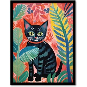 Artery8 Henri Matisse Style Black Cat In The Jungle Acrylic Painting Artwork Framed Wall Art Print A4 Artery8 Henri Matisse Style Black Cat In The Jungle Acrylic Painting Artwork Framed Wall Art Print A4