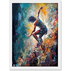 Artery8 Rock Climber Multicoloured Mountain Cliff Descent Artwork Framed A3 Wall Art Print Artery8 Rock Climber Multicoloured Mountain Cliff Descent Artwork Framed A3 Wall Art Print