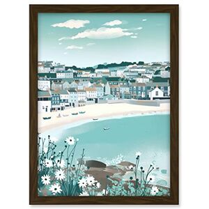 Artery8 St Ives Bay Daisies Soft Pastel Coastal Cityscape Artwork Framed A3 Wall Art Print Artery8 St Ives Bay Daisies Soft Pastel Coastal Cityscape Artwork Framed A3 Wall Art Print