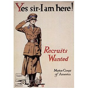 Wee Blue Coo War First World Recruit Enlist Women Motor Corps USA Wall Art Print Wee Blue Coo War First World Recruit Enlist Women Motor Corps USA Wall Art Print