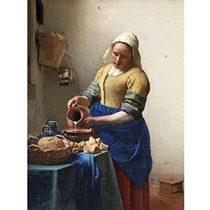 Artery8 Vermeer The Milkmaid Woman Kitchen Painting Unframed Wall Art Print Poster Home Decor Premium Artery8 Vermeer The Milkmaid Woman Kitchen Painting Unframed Wall Art Print Poster Home Decor Premium
