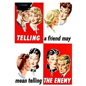 Wee Blue Coo War Warning Careless Talk 1942 UK New Wall Art Print Wee Blue Coo War Warning Careless Talk 1942 UK New Wall Art Print