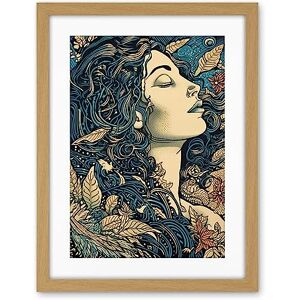 Artery8 Mother Nature Modern Boho Art Nouveau Linocut Artwork Framed Wall Art Print 18X24 Inch Artery8 Mother Nature Modern Boho Art Nouveau Linocut Artwork Framed Wall Art Print 18X24 Inch