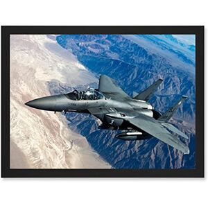 Artery8 - Clashman Military US Airforce F-15 Strike Eagle Fighter Photo Artwork - Black - A4 - Framed Wall Art Artery8 - Clashman Military US Airforce F-15 Strike Eagle Fighter Photo Artwork - Black - A4 - Framed Wall Art