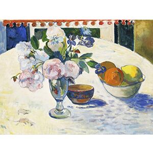 Fine Art Prints Paul Gauguin Flowers and A Bowl Of Fruit On A Table Großer Kunstdruck auf Leinwand Premium Poster Wandbild Fine Art Prints Paul Gauguin Flowers and A Bowl Of Fruit On A Table Großer Kunstdruck auf Leinwand Premium Poster Wandbild