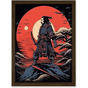 Artery8 Samurai Master on Forest Hill Sunrise Landscape Rockabilly Americana 50s Artwork Framed A3 Wall Art Print Artery8 Samurai Master on Forest Hill Sunrise Landscape Rockabilly Americana 50s Artwork Framed A3 Wall Art Print