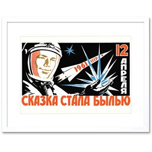 Wee Blue Coo Space Cultural Space Cosmonaut Rocket Ship Gagarin USSR Framed Wall Art Print Wee Blue Coo Space Cultural Space Cosmonaut Rocket Ship Gagarin USSR Framed Wall Art Print
