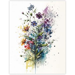 Wee Blue Coo Wildflower Bouquet Bright Watercolour Painting Spring Flower Blooms Artwork Large Wall Art Poster Print Thick Paper 18X24 Inch Wee Blue Coo Wildflower Bouquet Bright Watercolour Painting Spring Flower Blooms Artwork Large Wall Art Poster Print Thick Paper 18X24 Inch