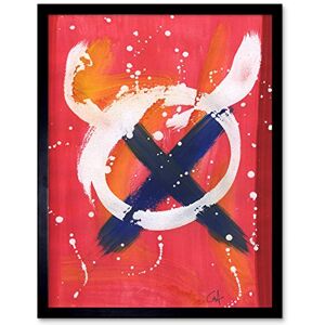 Artery8 Hendo Tanuki Abstract Painting Ox Circle Cross Art Print Framed Poster Wall Decor 12x16 inch Artery8 Hendo Tanuki Abstract Painting Ox Circle Cross Art Print Framed Poster Wall Decor 12x16 inch