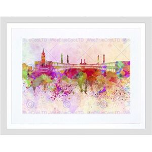 Wee Blue Coo Painting Abstract Cityscape Sky Mecca Saudi Arabia Framed Wall Art Print Wee Blue Coo Painting Abstract Cityscape Sky Mecca Saudi Arabia Framed Wall Art Print