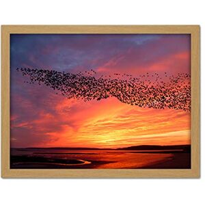 Artery8 Purple Orange Sunset Flock Birds Landscape Photo Artwork Framed Wall Art Print 18X24 Inch Artery8 Purple Orange Sunset Flock Birds Landscape Photo Artwork Framed Wall Art Print 18X24 Inch