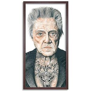 Wee Blue Coo Christopher Walken Tattoo Wayne Maguire Inked Ikons Long Panel Framed Wall Art Print Wee Blue Coo Christopher Walken Tattoo Wayne Maguire Inked Ikons Long Panel Framed Wall Art Print