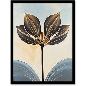 Artery8 Abstract Flower Symmetry Muted Earth Tones Simple Living Room Artwork Framed Wall Art Print A4 Artery8 Abstract Flower Symmetry Muted Earth Tones Simple Living Room Artwork Framed Wall Art Print A4