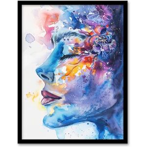 Artery8 Ethereal Woman Face Portrait Floral Watercolour Living Room Artwork Framed Wall Art Print A4 Artery8 Ethereal Woman Face Portrait Floral Watercolour Living Room Artwork Framed Wall Art Print A4