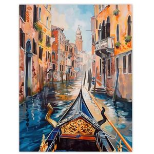Artery8 Venice Canal Gondola Ride View Oil Painting Living Room Extra Large XL Wall Art Poster Print Artery8 Venice Canal Gondola Ride View Oil Painting Living Room Extra Large XL Wall Art Poster Print