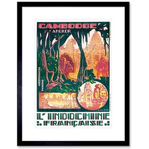 Wee Blue Coo TRAVEL CAMBODIA INDOCHINA ANGKOR WAT TEMPLE FRANCE FRAMED ART PRINT B12X7284 Wee Blue Coo TRAVEL CAMBODIA INDOCHINA ANGKOR WAT TEMPLE FRANCE FRAMED ART PRINT B12X7284